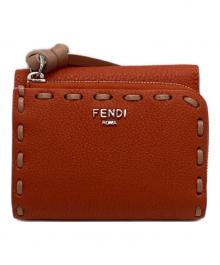 FENDI（フェンディ）の古着「ピーカブーマイクロ三つ折り財布」｜オレンジ