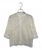 TOMORROW LANDトゥモローランド）の古着「コードレースコンビ ハーフスリーブブラウス」｜ホワイト