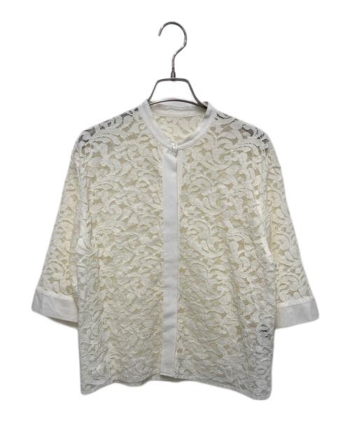 TOMORROW LAND（トゥモローランド）TOMORROW LAND (トゥモローランド) コードレースコンビ ハーフスリーブブラウス ホワイト サイズ:36の古着・服飾アイテム