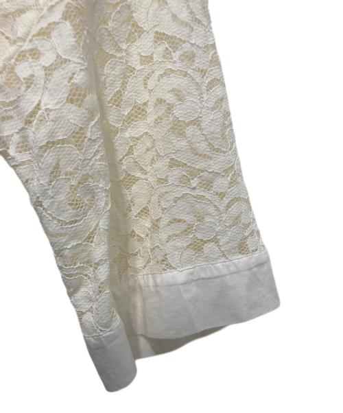 TOMORROW LAND（トゥモローランド）TOMORROW LAND (トゥモローランド) コードレースコンビ ハーフスリーブブラウス ホワイト サイズ:36の古着・服飾アイテム