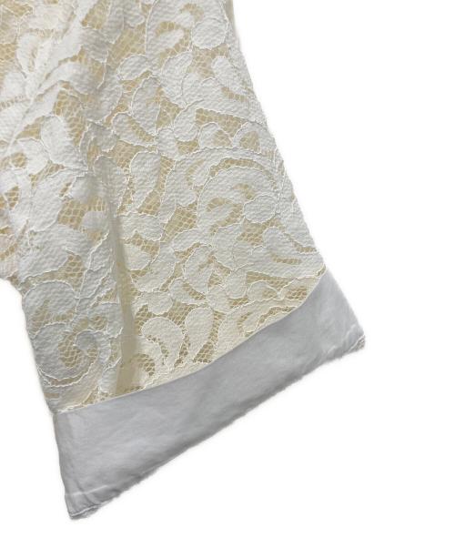 TOMORROW LAND（トゥモローランド）TOMORROW LAND (トゥモローランド) コードレースコンビ ハーフスリーブブラウス ホワイト サイズ:36の古着・服飾アイテム