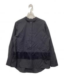 theory luxe（セオリーリュクス）の古着「バンドカラーシャツ」｜ブラック