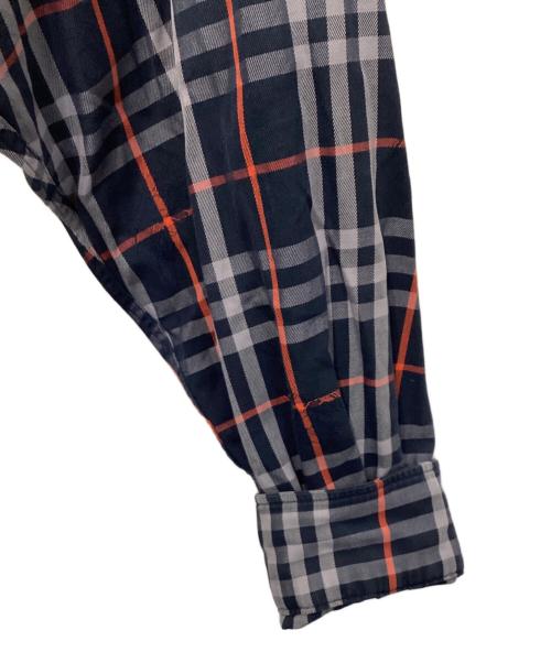 Burberry's（バーバリー）Burberry's (バーバリー) シャドーホース刺繍ノヴァチェックシャツ ネイビー サイズ:3Lの古着・服飾アイテム
