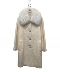 中古・古着通販】ANAYI (アナイ) カーリーボアロングコート グレー