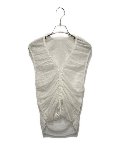 ё BIOTOP（ヨー ビオトープ）ё BIOTOP (ヨー ビオトープ) シアーレースコードプルオーバー ホワイト サイズ:FREEの古着・服飾アイテム