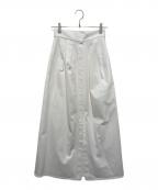 MaxMaraマックスマーラ）の古着「フロントボタンコットンツイルスカート」｜ホワイト