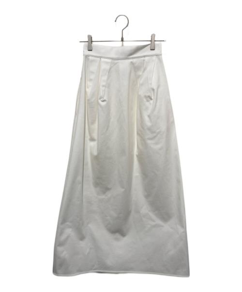 MaxMara（マックスマーラ）MaxMara (マックスマーラ) フロントボタンコットンツイルスカート ホワイト サイズ:34の古着・服飾アイテム
