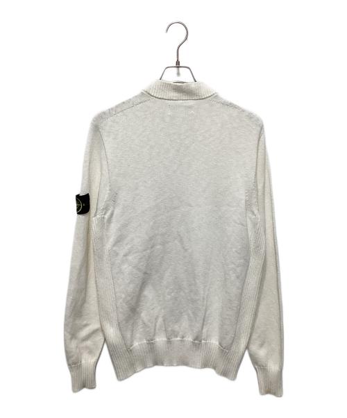 STONE ISLAND（ストーンアイランド）STONE ISLAND (ストーンアイランド) ロゴワッペンコットンカーディガン ホワイト サイズ:Ｍの古着・服飾アイテム