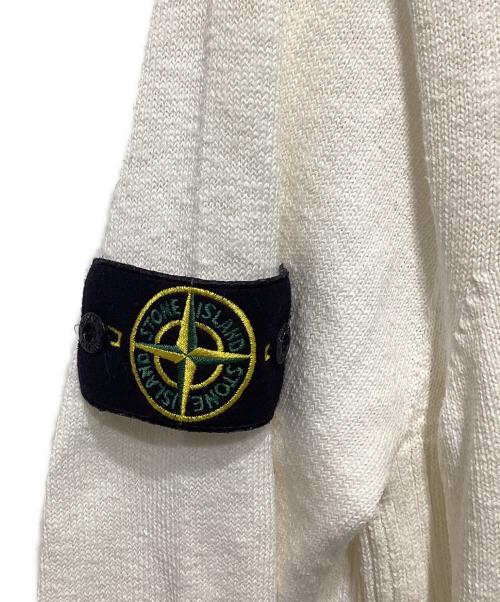 STONE ISLAND（ストーンアイランド）STONE ISLAND (ストーンアイランド) ロゴワッペンコットンカーディガン ホワイト サイズ:Ｍの古着・服飾アイテム