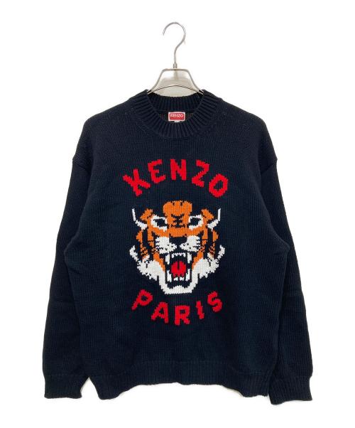 KENZO（ケンゾー）KENZO (ケンゾー) Lucky Tigerチャンキーニットクルーネック ブラック サイズ:Ｍの古着・服飾アイテム