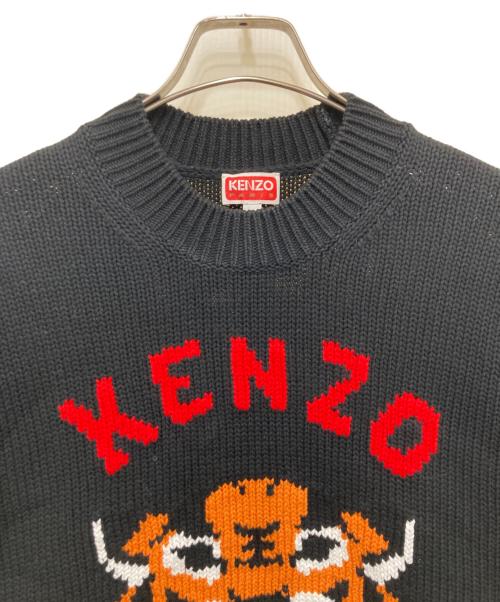 KENZO（ケンゾー）KENZO (ケンゾー) Lucky Tigerチャンキーニットクルーネック ブラック サイズ:Ｍの古着・服飾アイテム