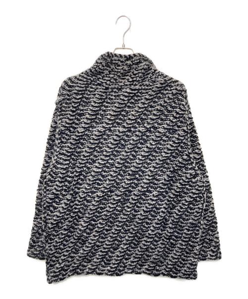 YOKE（ヨーク）YOKE (ヨーク) バイアスハイネックセーター ブラック×ホワイト サイズ:2の古着・服飾アイテム