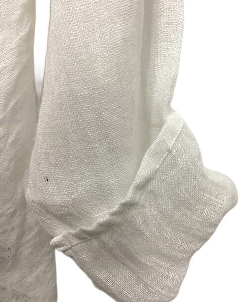 FRAMeWORK（フレームワーク）FRAMeWORK (フレームワーク) LINENクレープヘンリーネックブラウス ホワイト サイズ:FREEの古着・服飾アイテム