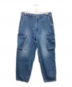 BROCHUREブローシュアー）の古着「デニムカーゴパンツ」｜ブルー