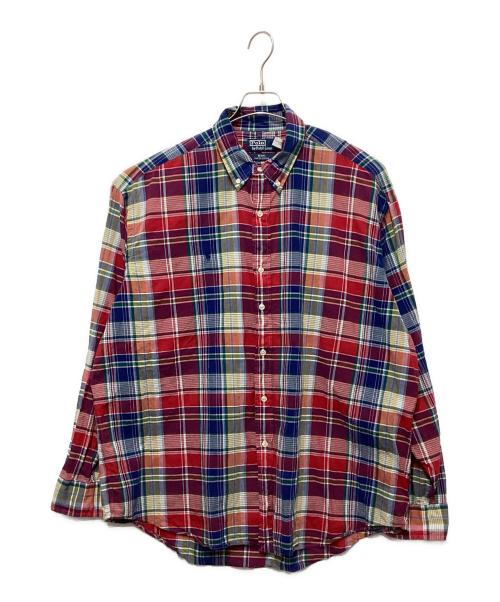 POLO RALPH LAUREN（ポロ・ラルフローレン）POLO RALPH LAUREN (ポロ・ラルフローレン) BEAMS (ビームス) 別注ボタンダウンチェックシャツ レッド×ブルー サイズ:Lの古着・服飾アイテム