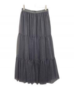 中古・古着通販】cygne (シーニュ) ティアードスカート Aki ブラック