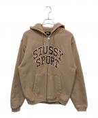 stussyステューシー）の古着「ロゴジップフーディ」｜ベージュ