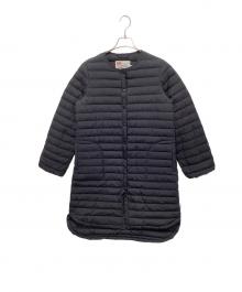 Traditional Weatherwear（トラディショナルウェザーウェア）の古着「ノーカラーダウンコート」｜ブラック