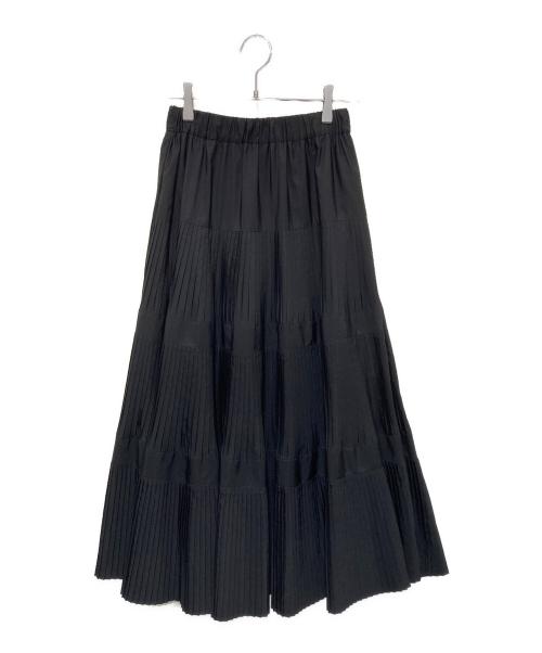 BEARDSLEY（ビアズリー）BEARDSLEY (ビアズリー) プリーツティアードスカート ブラック サイズ:FREEの古着・服飾アイテム