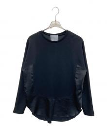 BEARDSLEY（ビアズリー）の古着「サテンコンビダンボールカットソー」｜ブラック