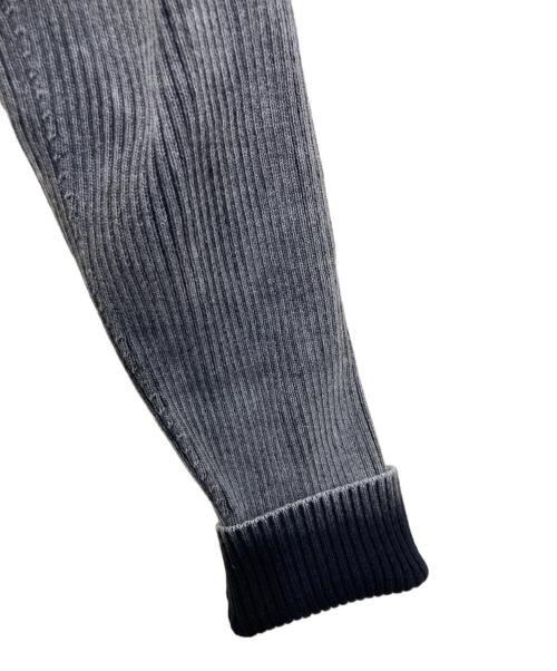 DIESEL（ディーゼル）DIESEL (ディーゼル) コットン デニム切替プルオーバー ニット グレー サイズ:XSの古着・服飾アイテム