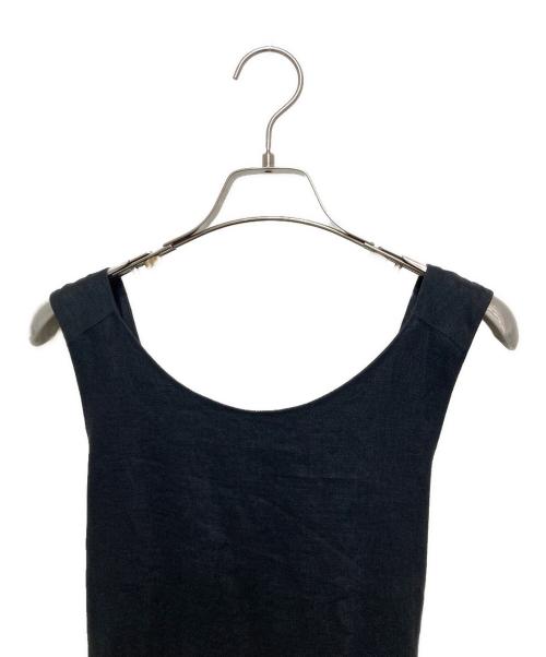 the Barnnet（ザ バーネット）The Barnnet (ザ バーネット) リネンノースリーブワンピース ブラック サイズ:Freeの古着・服飾アイテム