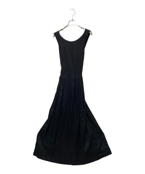 the Barnnet（ザ バーネット）The Barnnet (ザ バーネット) リネンノースリーブワンピース ブラック サイズ:Freeの古着・服飾アイテム