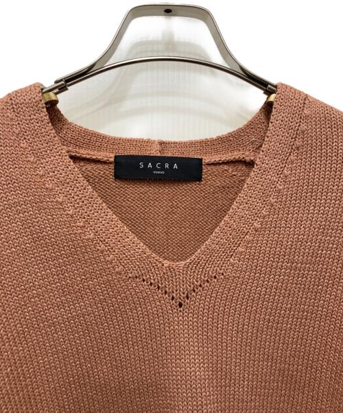 SACRA（サクラ）SACRA (サクラ) ラメスキッパーニット ピンク サイズ:38の古着・服飾アイテム