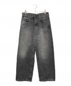 Acne studiosアクネ ストゥディオズ）の古着「ワイドストレートデニムパンツ」｜ブラック