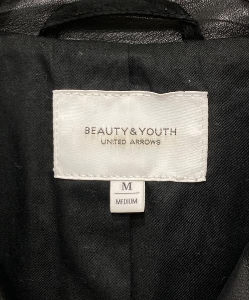 BEAUTY&YOUTH（ビューティーアンドユース）BEAUTY&YOUTH (ビューティーアンドユース) ダブルライダースジャケット ブラック サイズ:Ｍの古着・服飾アイテム