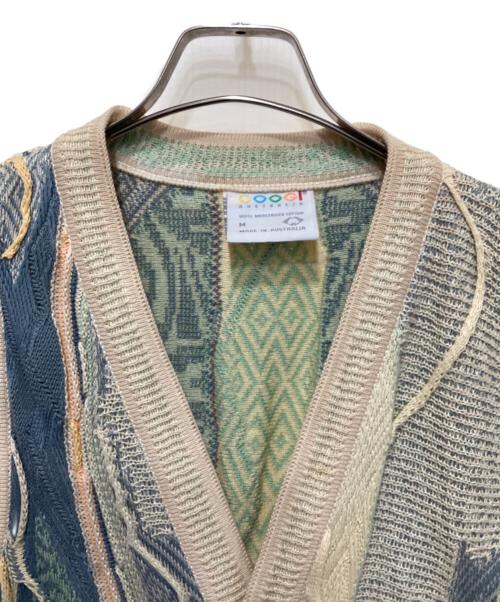 Coogi（クージー）COOGI (クージー) 3Dニットベスト アイボリー×ブルー サイズ:Ｍの古着・服飾アイテム