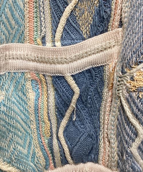 Coogi（クージー）COOGI (クージー) 3Dニットベスト アイボリー×ブルー サイズ:Ｍの古着・服飾アイテム