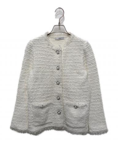 中古・古着通販】Rene (ルネ) ツイードジャケット ホワイト サイズ:36 中古・古着通販】Rene (ルネ) ツイードジャケット ホワイト サイズ:36