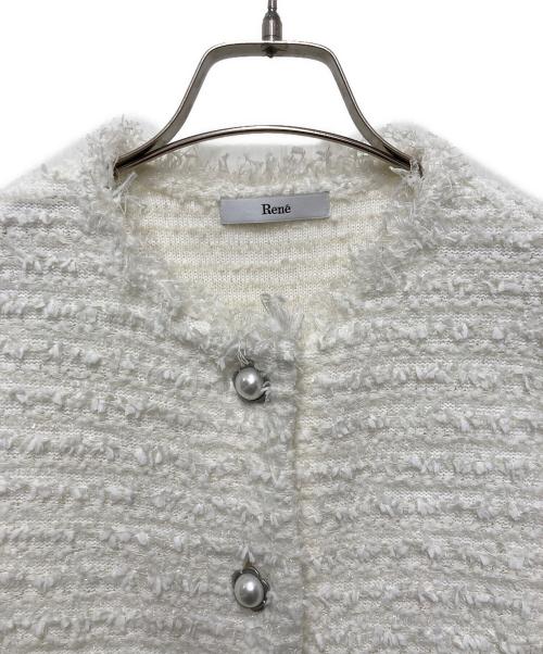 Rene（ルネ）Rene (ルネ) ツイードジャケット ホワイト サイズ:36の古着・服飾アイテム