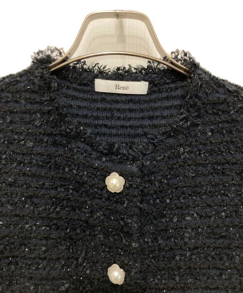 Rene（ルネ）Rene (ルネ) ツイードジャケット ブラック サイズ:36の古着・服飾アイテム