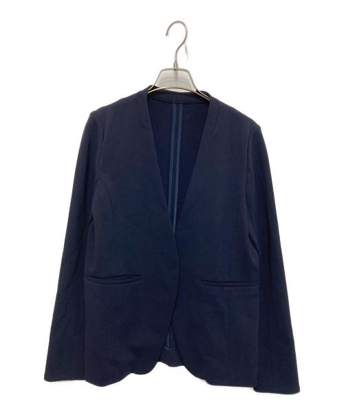 SOEJU（ソージュ）SOEJU (ソージュ) ノーカラージャケット ネイビー サイズ:Ｓの古着・服飾アイテム