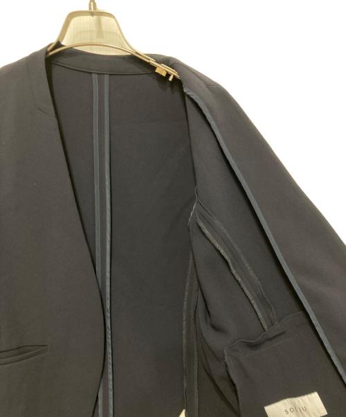 SOEJU（ソージュ）SOEJU (ソージュ) ノーカラージャケット ネイビー サイズ:Ｓの古着・服飾アイテム