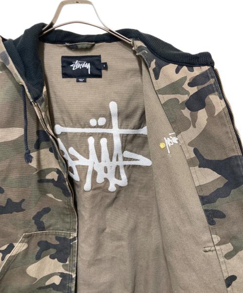 stussy（ステューシー）stussy (ステューシー) キャンバスワーカージップフーディ ベージュ サイズ:Ｓの古着・服飾アイテム