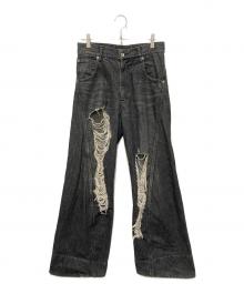 YUKI HASHIMOTO（ユウキハシモト）の古着「TWISTED JEANS」｜ブラック