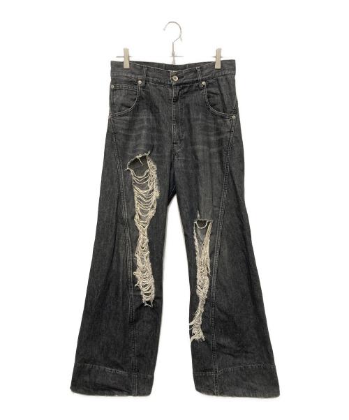 YUKI HASHIMOTO（ユウキハシモト）YUKI HASHIMOTO (ユウキハシモト) TWISTED JEANS ブラック サイズ:44の古着・服飾アイテム