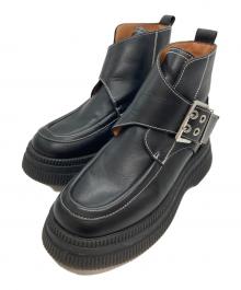 GANNI（ガニー）の古着「クリーパーズ モンクストラップブーツ」｜ブラック