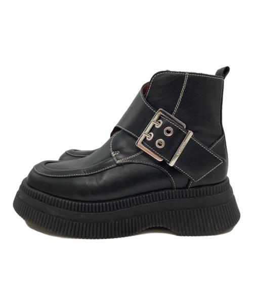GANNI（ガニー）Ganni (ガニー) クリーパーズ モンクストラップブーツ ブラック サイズ:38の古着・服飾アイテム