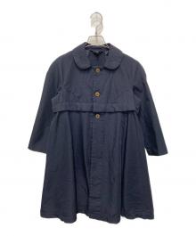 COMME des GARCONS（コムデギャルソン）の古着「縮絨ポリ丸襟ドッキングコート」｜ネイビー