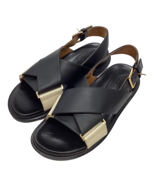 MARNI（マルニ）MARNI (マルニ) クリスクロスサンダル ブラック サイズ:39の古着・服飾アイテム