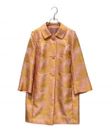 Leilian（レリアン）の古着「ステンカラーコート」｜オレンジ