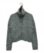 BACCAバッカ）の古着「ウールアルパカミックスカラージップアップニット」｜グリーン