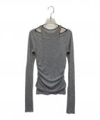 anuansアニュアンス）の古着「シアーテレコレイヤーカットトップス」｜グレー