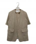Whim Gazetteウィムガゼット）の古着「ジュートライクハーフスリーブジャケット」｜ベージュ