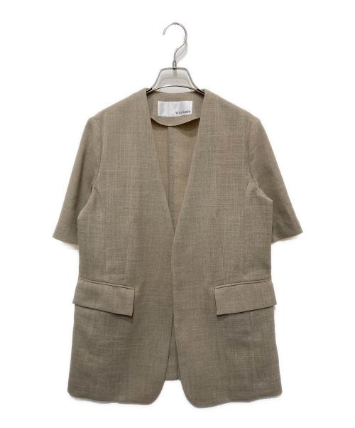 Whim Gazette（ウィムガゼット）Whim Gazette (ウィムガゼット) ジュートライクハーフスリーブジャケット ベージュ サイズ:FREEの古着・服飾アイテム