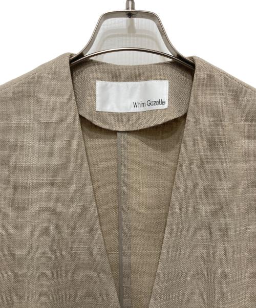 Whim Gazette（ウィムガゼット）Whim Gazette (ウィムガゼット) ジュートライクハーフスリーブジャケット ベージュ サイズ:FREEの古着・服飾アイテム